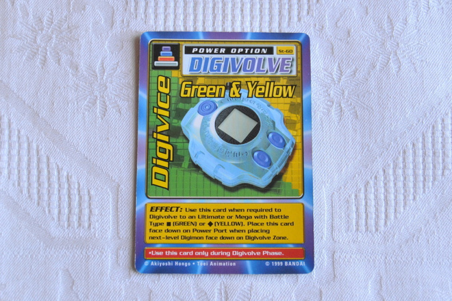 Digivice Green & Yellow - Digimon kortti v.1999