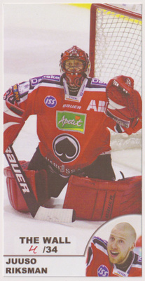 2007-08 Porin Ässät Teamset Juuso Riksman THE WALL ** / 34