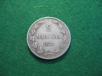 2 markkaa 1874 - hopeaa