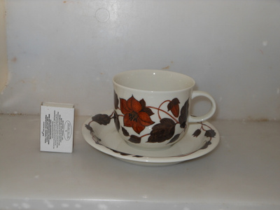 ARABIA GOG TEA FOR TWO TEEKUPPI + TASSI RUSKEA