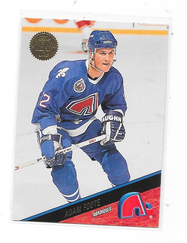 1993-94 LEAF #229 Adam Foote , Quebec Nordiques