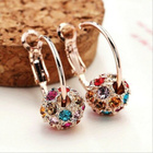 0363 .. Sphere / Zircon Red Bohemian Crystal .. Korvakorut - pikkukuva 1