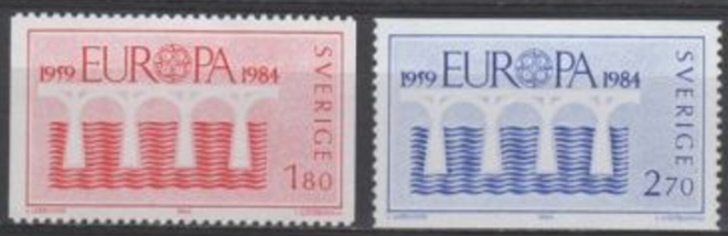 (S0334) SWEDEN, 1984 (Europa). Mi ## 1270-1271. MNH**
