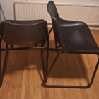 2X musta / mustanruskea tuoli nahkaistuin - pikkukuva 4