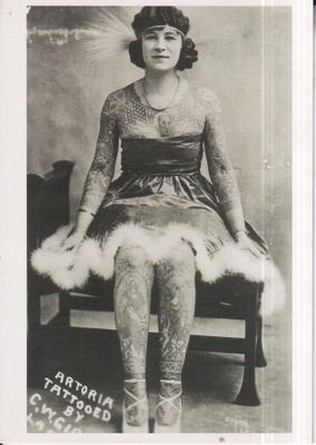 Tatuointi,  Circus Lady 1920s    ,e114