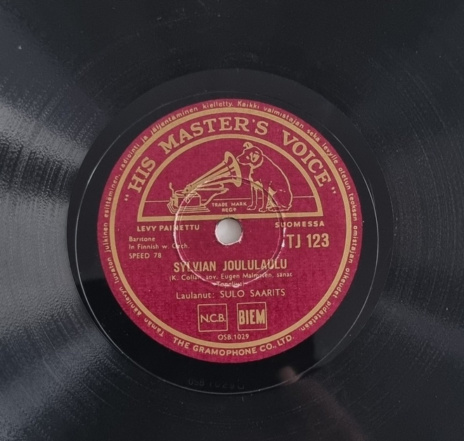 Savikiekko 1939 - Sulo Saarits - His Master's Voice TJ 123