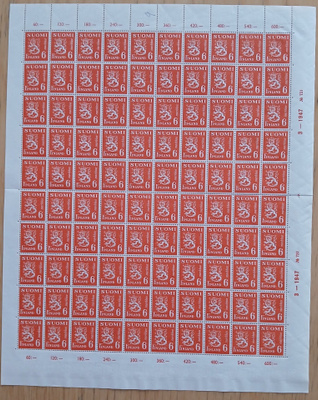 1947 Yleismerkit 6 mk oranssi arkki. LAPE 323,**