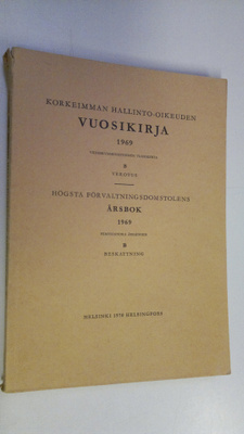 Korkeimman hallinto-oikeuden vuosikirja 1969 B, Verotus