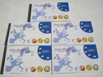 SAKSA 2002 rahasarja 5 x 1c-2e PROOF
