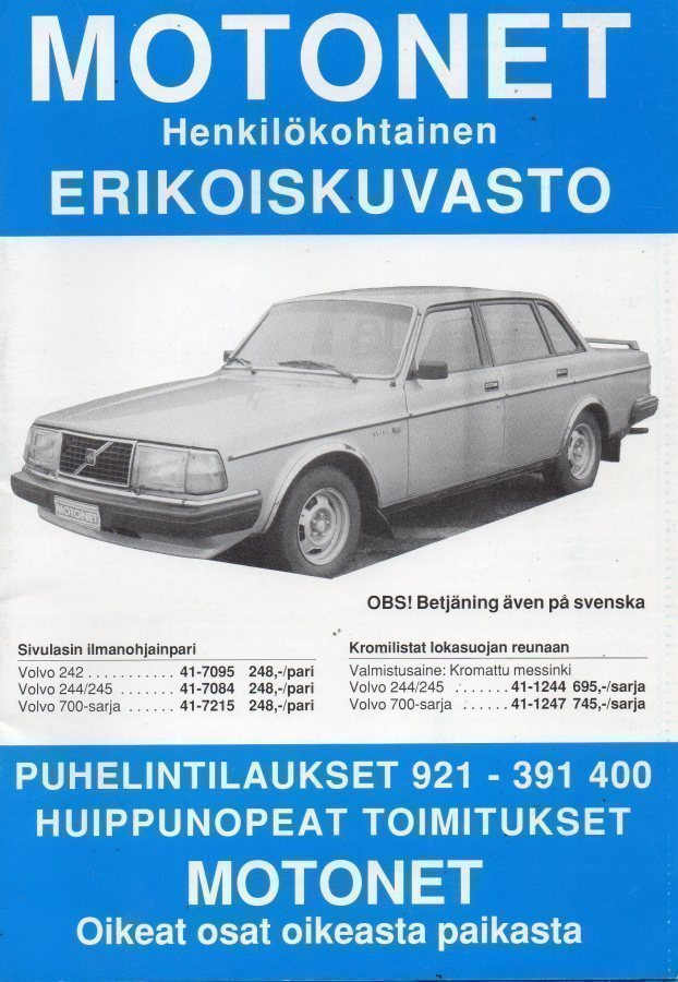 Motonet Henkilökohtainen  Erikoiskuvasto. 1990 Katso kuvat.