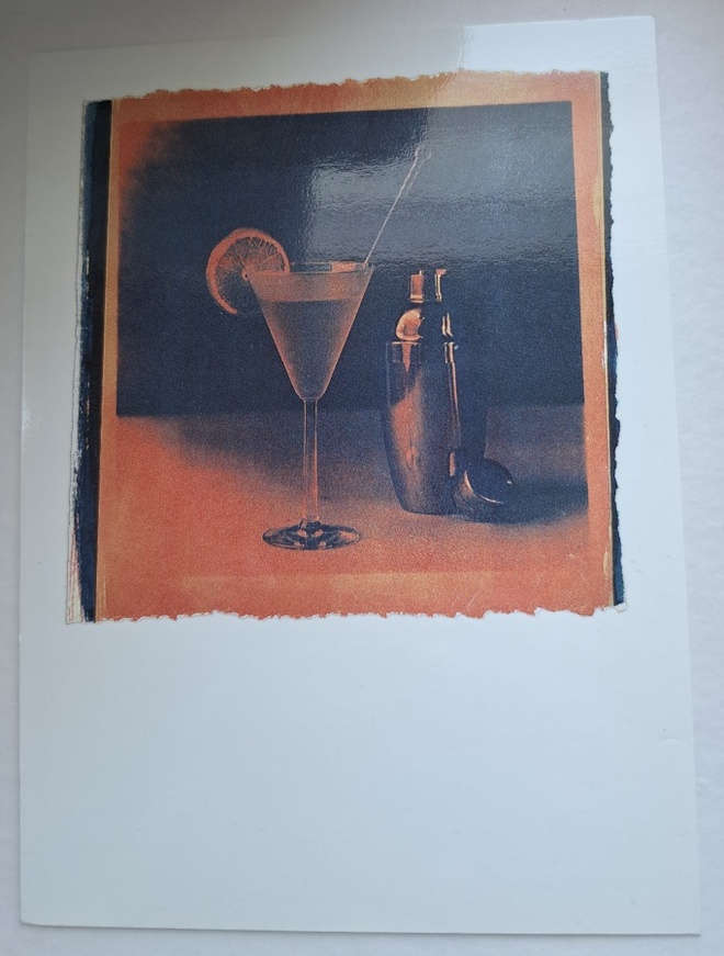 Taidekortti, drinkkilasi,  uusi kortti