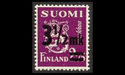 277 ** Leijona lisäp. 3 1/2mk/2,75mk viol (1943)