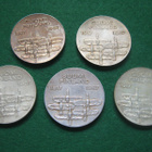 5 kpl 10 mk hopea juhlaraha Itsenäisyys 50 v. - 1967 - pikkukuva 1