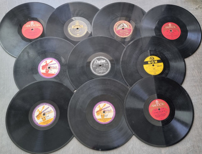 Savikiekko - 10 kpl Suomessa painettu - Decca, MGM, HMV jne.