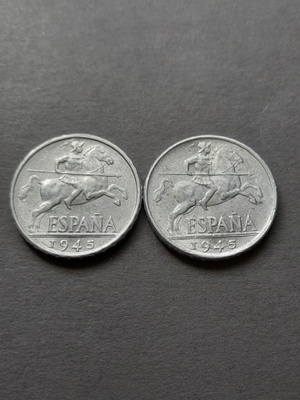 Espanja diez cents 1945, 2kpl