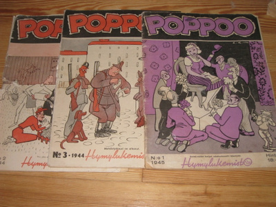 Poppoo-lehtiä 3 kpl 1944-1945