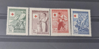 1946 PUNAINEN RISTI SARJA **, LAPE 307-310
