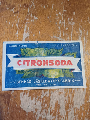 Citronsoda Bennäs etiketti.