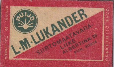 L - M- Lukander , Albertink. 26 . Osakeyhtiö Savo    b585