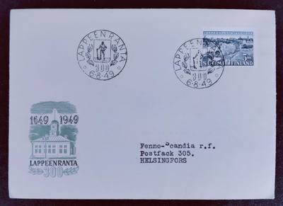 1949 FDC Lappeenranta 300 vuotta