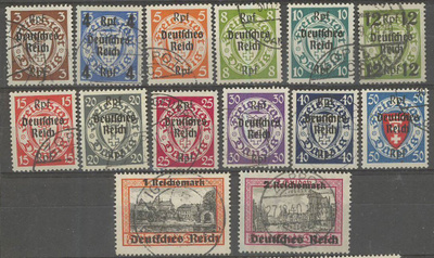 Saksa Mi 716-29 o; 728-9 ovat loistoleimaisia