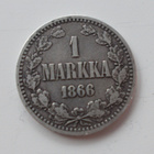 1 Markka 1866 Hopeaa Aleksanteri II - pikkukuva 1