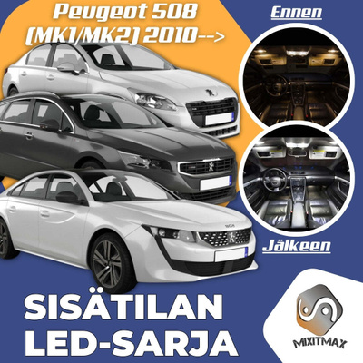 Peugeot 508 Sisätilan LED-sarja 19-osainen