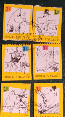 2009 Muumit sarjakuvissa vihkomerkit leimattuna