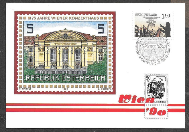 Wien 90 - näyttelykortti 29.8. - 2.9.1990