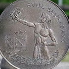 Hopeavärinen merkki 50 Luku. Halkaisija - 37 mm. Hyväkuntoin - pikkukuva 5