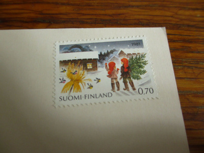 paletti pk punainen kynttilä joulumerkki 1981 ohileima