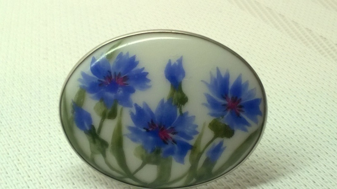 Kukka rintakoru vuodelta 1916, hopea 813.H