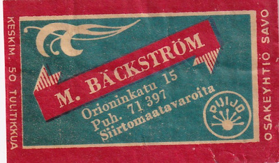 M- Bäckström, Orionink. 15. Osakeyhtiö Savo    b585