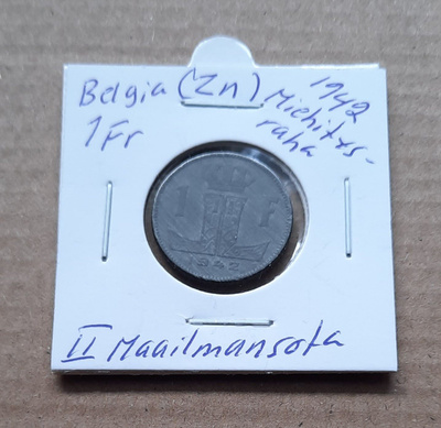 Belgia 1Fr(Zn) miehitysraha 1942