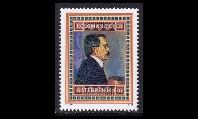 Itävalta 2781 ** Postimerkkisuunnittelija Koloman Moser (20