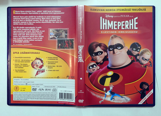 Ihmeperhe - The Incredibles DVD suomi