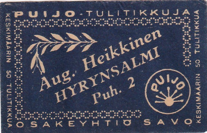 Hyrynsalmi, Aug. Heikkinen , Puijo   s37