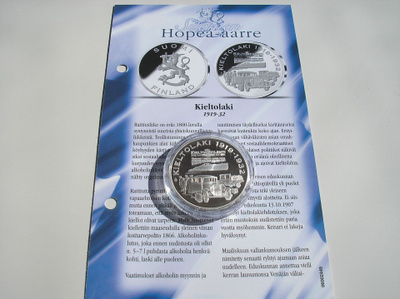 HOPEA-AARRE "kieltolaki1919-32" ag.925 + ait.todistus