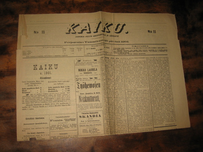 Sanomalehti  Kaiku 25.1.1901