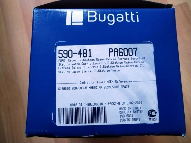 Ford Vesipumppu BUGATTI PA6007 590-481
