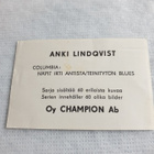 Champion keräilykortti: Anki Lindqvist - pikkukuva 2