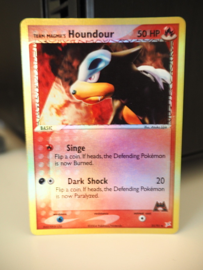 Pokemon kortti Houndour EX Team Magma vs Team Aqua reverse