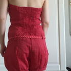 Uusi Made in Italy punainen pellava shortsipuku - pikkukuva 4