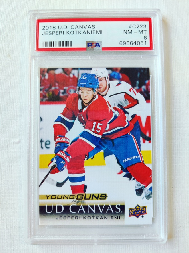 Jesperi Kotkaniemi - 18-19 UD Young Guns Canvas PSA 8