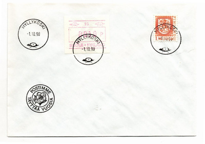 Myllykoski:  Postimme täyttää vuosia (leima  1.10.1990)