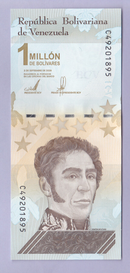 Venezuela 1 Millon (1000000) Bolivares v.2020 UNC P-114b