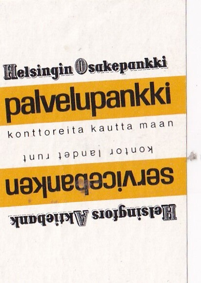 Helsinki, Helsingin Osakepankki, palvelupankki   ,  s69