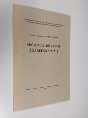 Curt Olsson : Spörsmål rörande ägareförbehåll