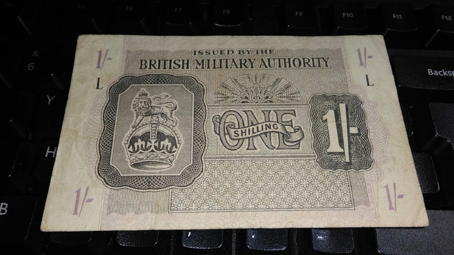 British Armed Forces 1 shilling 1943 PM2 F