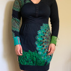 Desigual tummansininen / värikäs mekko L - pikkukuva 1